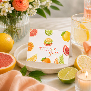 Main Squeeze Citrus Bridal Shower  Thank You Card