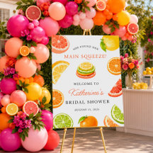 Main Squeeze Citrus Bridal Shower Welcome Sign
