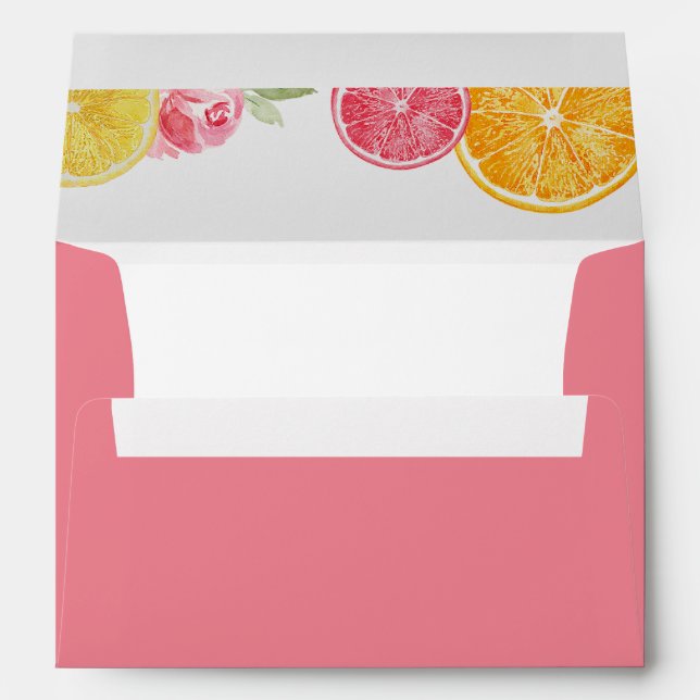 Main Squeeze Citrus Floral Bridal Shower Envelope (Back (Bottom))