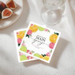 Main Squeeze Citrus Floral Bridal Shower  Napkin