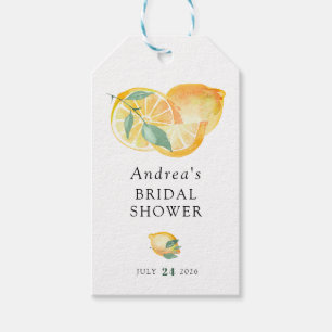 Main Squeeze Citrus Lemon Bridal Shower Gift Tags