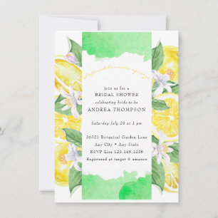 Main Squeeze   Citrus   Lemon Yellow Bridal Shower Invitation