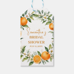 Main Squeeze Citrus Orange Bridal Shower Gift Tags