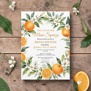 Main Squeeze Citrus Orange Bridal Shower Invitation