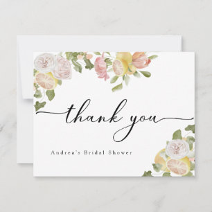 Main Squeeze   Citrus   Pink Floral  Thank You Card