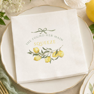 Main Squeeze Citrus Sage Green Bridal Shower Napkin