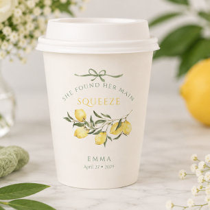 Main Squeeze Citrus Sage Green Bridal Shower Paper Cups