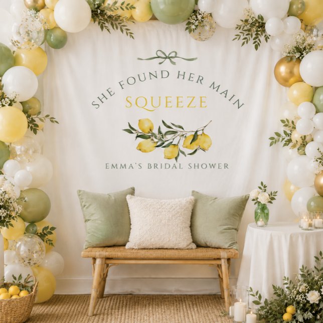 Main Squeeze Citrus Sage Green Bridal Shower Tapestry (Main Squeeze Citrus Sage Green Bridal Shower Tapestry)