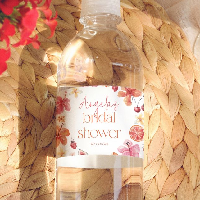 Main Squeeze Citrus Summer Bridal Shower Water Bottle Label (Creator Uploaded)