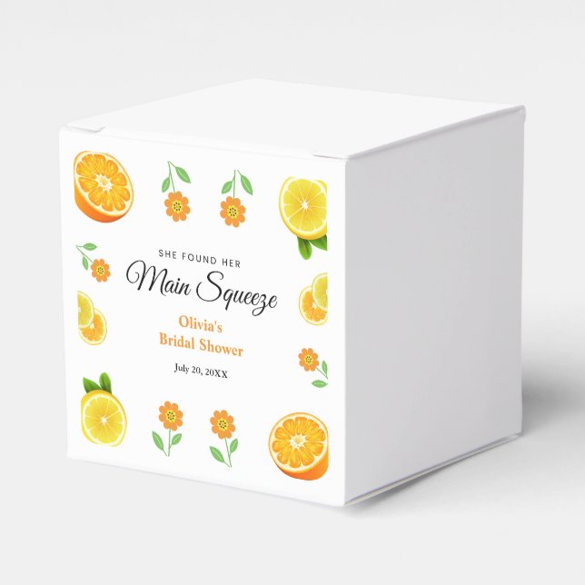 Main Squeeze Citrus Summer Lemon Bridal Shower  Favour Box (Front Side)