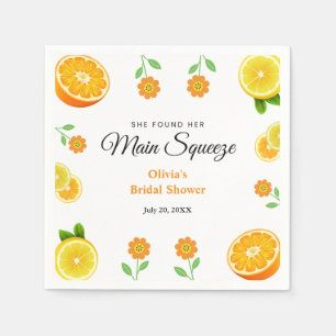 Main Squeeze Citrus Summer Lemon Bridal Shower Napkin