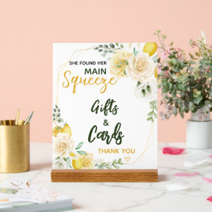 Main Squeeze Elegant Bridal Shower Gifts cards Acrylic Sign