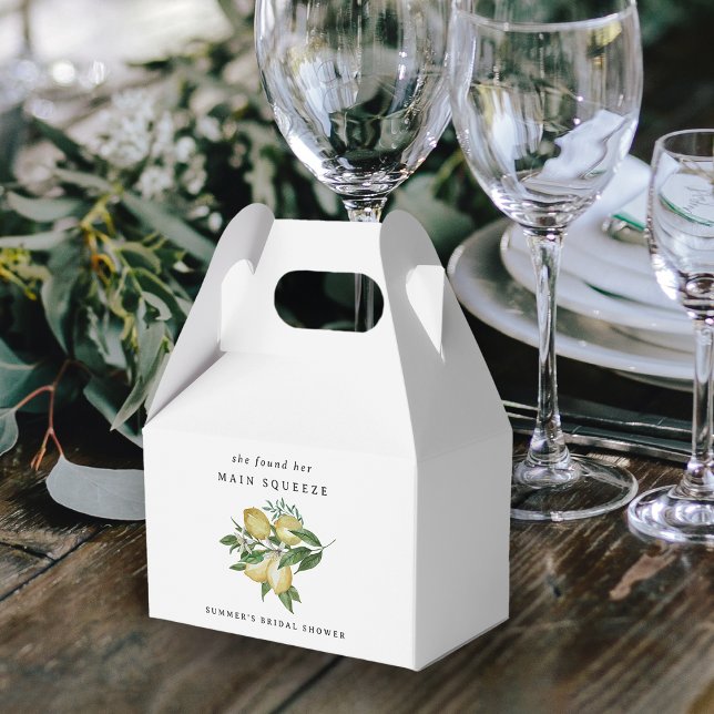 Main Squeeze Elegant Lemon Citrus Bridal Shower Favour Box (Creator Uploaded)
