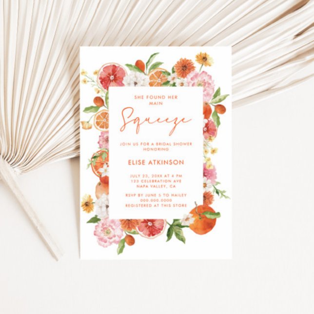 Main Squeeze Floral Bridal Shower Invitation (Creator Uploaded)
