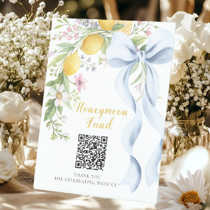 Main Squeeze Honeymoon Fund QR Code Pedestal Sign