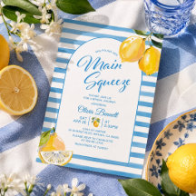 Main Squeeze Italian Lemon Bridal Shower Invitatio