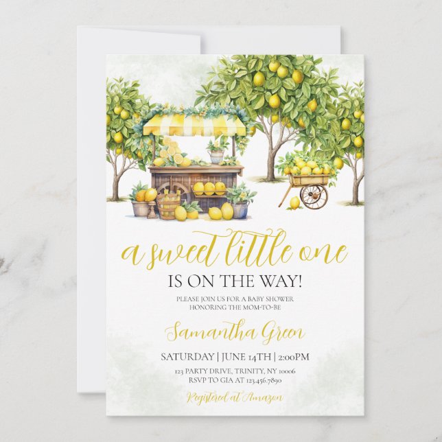 Main Squeeze Lemon Baby Shower Invitation (Front)