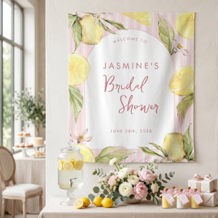 Main Squeeze Lemon Bridal Shower Banner Tapestry