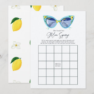 Main Squeeze Lemon Bridal Shower Bingo Game Invitation