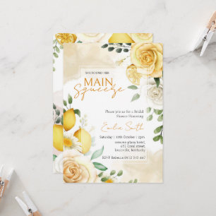 Main Squeeze Lemon Bridal Shower  Invitation