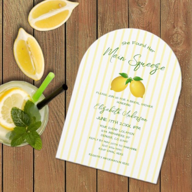 Main Squeeze Lemon Bridal Shower Invitation (Creator Uploaded)