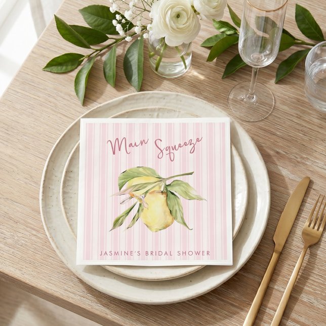 Main Squeeze Lemon Bridal Shower  Napkin (Creator Uploaded)