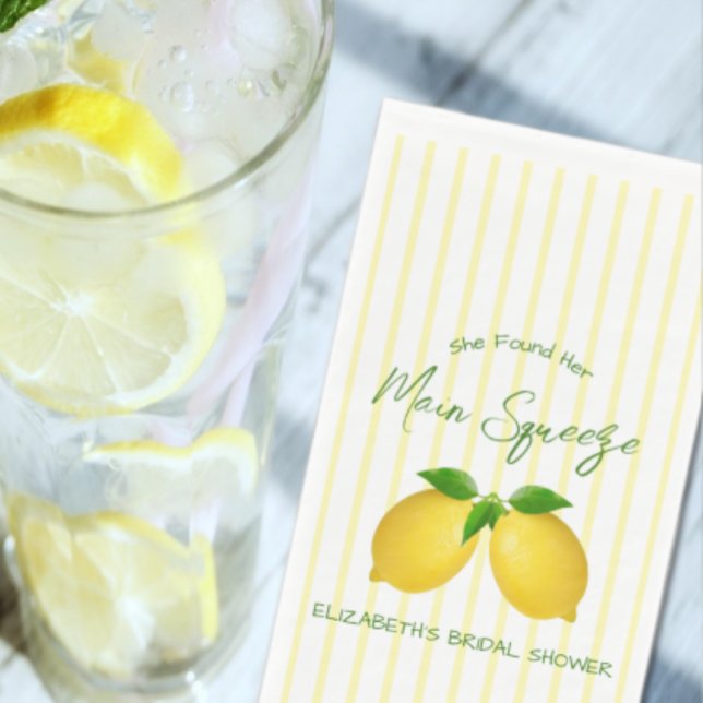 Main Squeeze Lemon Bridal Shower Napkin (Creator Uploaded)