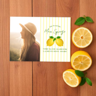Main Squeeze Lemon Bridal Shower Thank You Card