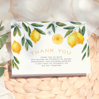 Main Squeeze Lemon Bridal Shower Thank You