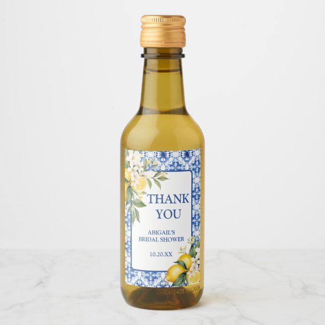 MAIN SQUEEZE LEMON BRIDAL SHOWER WINE LABEL (Front)