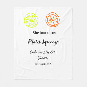 Main Squeeze lemon citrus bridal shower add name d Fleece Blanket