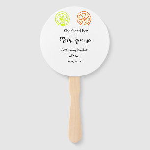 Main Squeeze lemon citrus bridal shower add name d Hand Fan