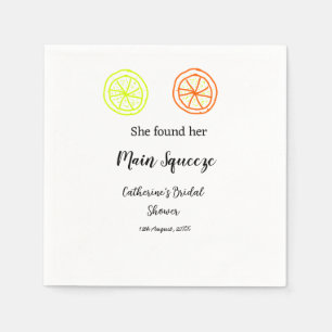 Main Squeeze lemon citrus bridal shower add name d Napkin