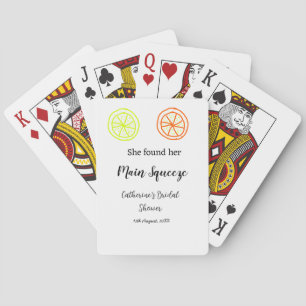 Main Squeeze lemon citrus bridal shower add name d Playing Cards