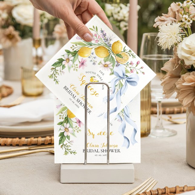 Main Squeeze Lemon Citrus Bridal Shower Napkin (Creator Uploaded)