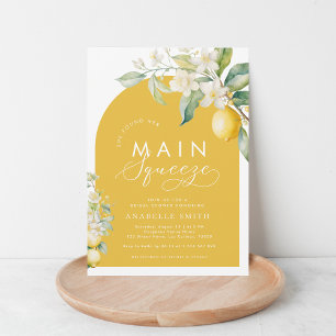 Main Squeeze Lemon Floral Citrus Bridal Shower Invitation