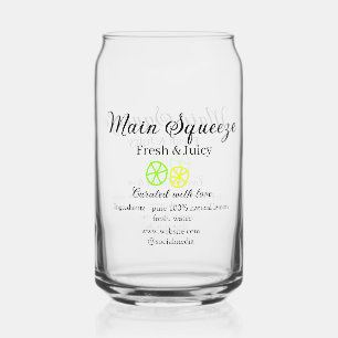 Main squeeze lemon juice homemade business name  can glass