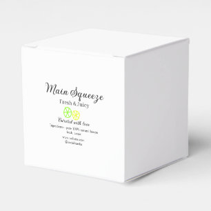 Main squeeze lemon juice homemade business name favour box