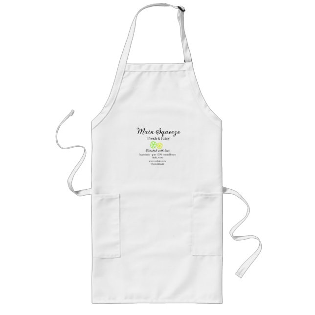 Main squeeze lemon juice homemade business name  long apron (Front)
