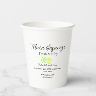 Main squeeze lemon juice homemade business name paper cups
