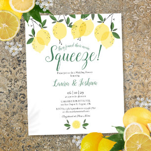 Main Squeeze Lemon Wedding Shower Budget Invite