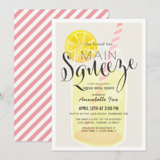 Main Squeeze Lemonade Jar VIrtual Bridal Shower Invitation