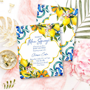 Main squeeze lemons baby shower budget invitation