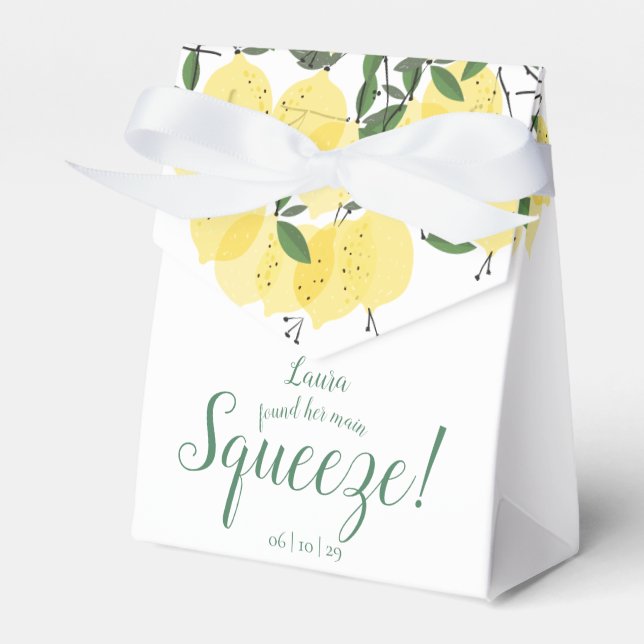 Main Squeeze Lemons Bridal Shower  Favour Box (Front Side)