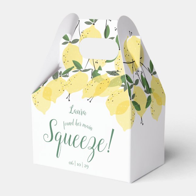 Main Squeeze Lemons Bridal Shower  Favour Box (Front Side)