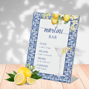 Main Squeeze Lemons Bridal Shower Martini Bar Pedestal Sign
