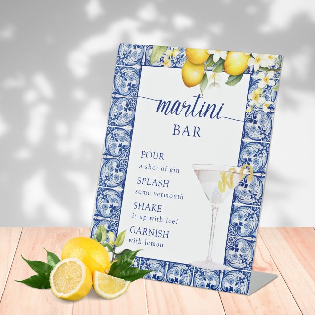  Main Squeeze Lemons Bridal Shower Martini Bar Pedestal Sign (Creator Uploaded)