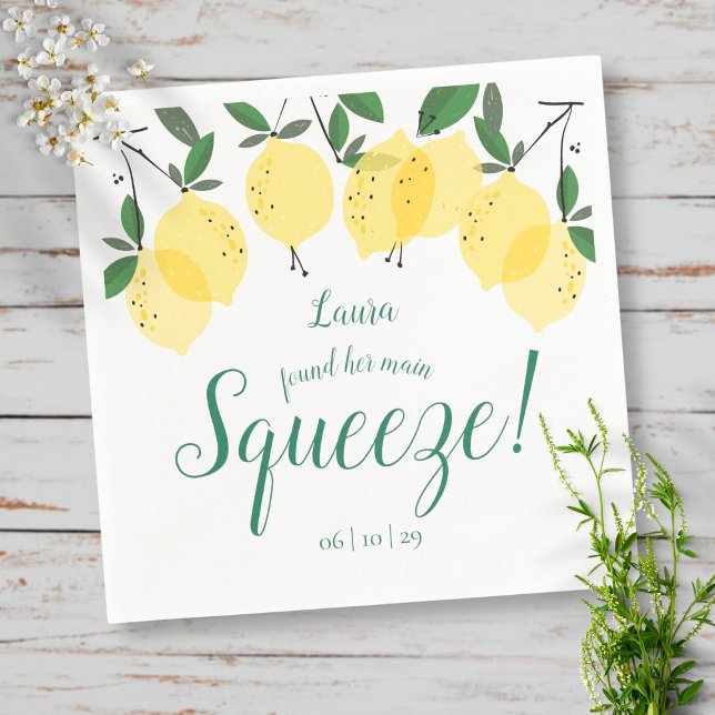 Main Squeeze Lemons Bridal Shower  Napkin (Creator Uploaded)