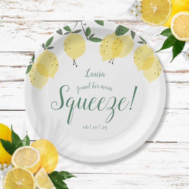 Main Squeeze Lemons Bridal Shower Paper Plate (Main Squeeze Lemons Bridal Shower Paper Plates)