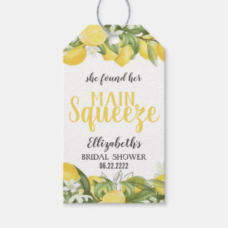 Main Squeeze Lemons Bridal Shower Tag Label